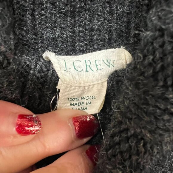 J. Crew Womens Turtleneck Wool Sweater Knitted Long Sleeve Black Size Medium - Picture 4 of 9